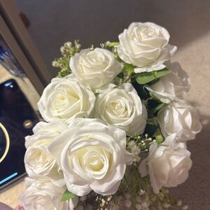 Fake white roses